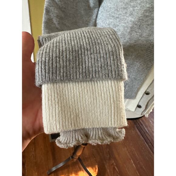 NWT Diane Snyder Cashmere Glenn Triple Band Gray Layered Cardigan size M - Picture 5 of 16